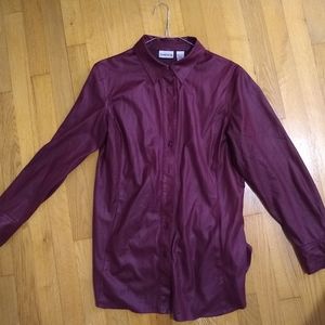 Fab vintage snakeskin maroon button up